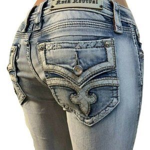 Women's Rock Revival Jeans Size 28 Raven Boot Cut